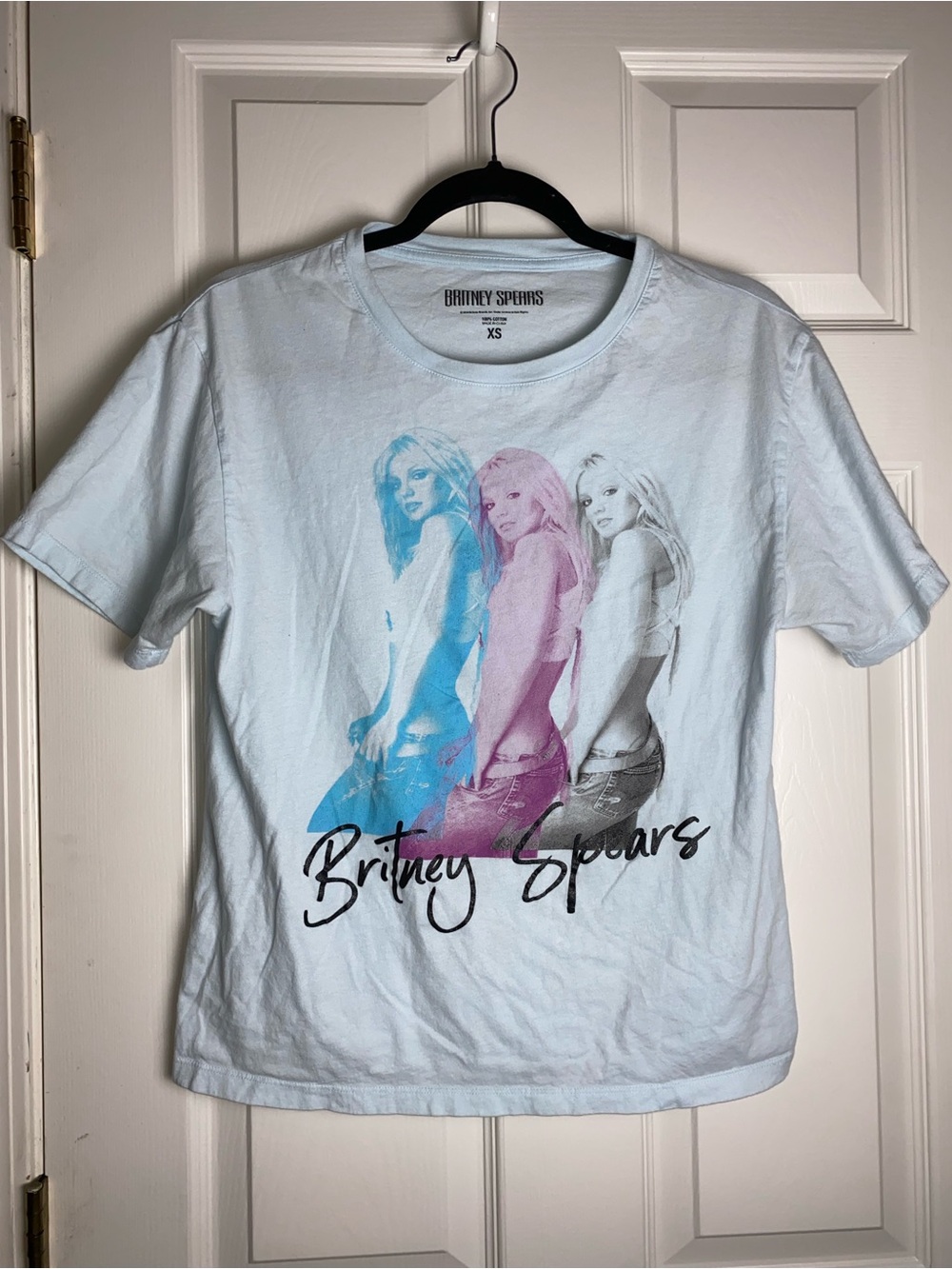 Britney Spears Short Sleeve Graphic Tee in Light Blue
